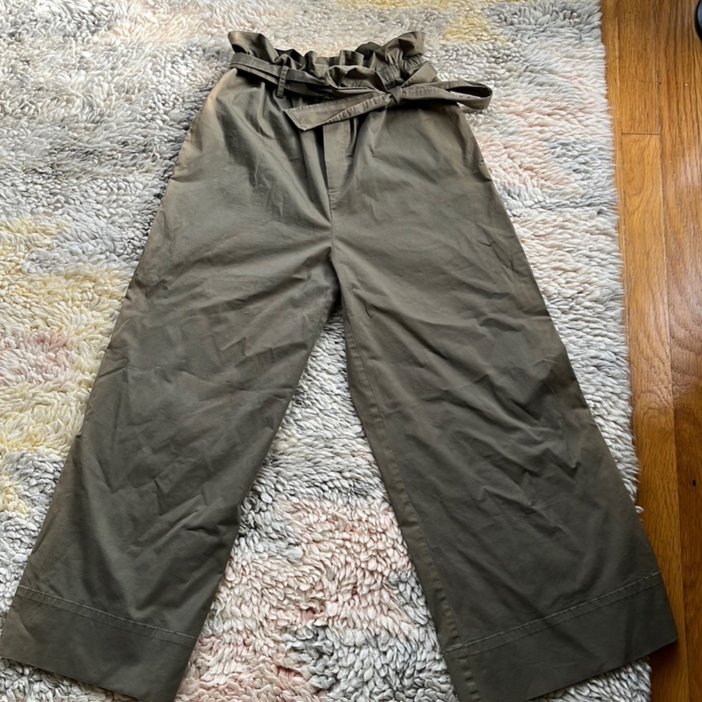 Fame olive green small tie pants